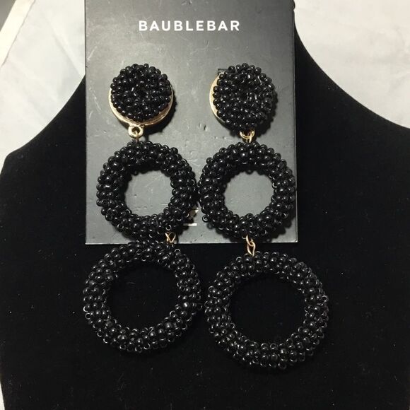 BaubleBar Capella Beaded Triple Hoop Drop (G1) - Picture 2 of 5
